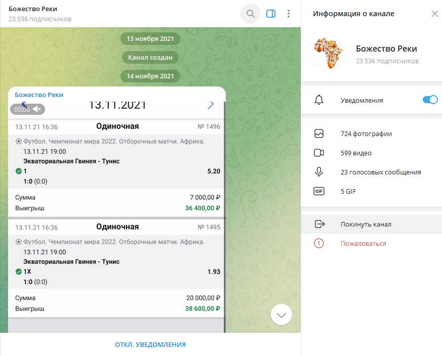 Божество Реки проверка на мошенничество, отзывы про ТГ канал