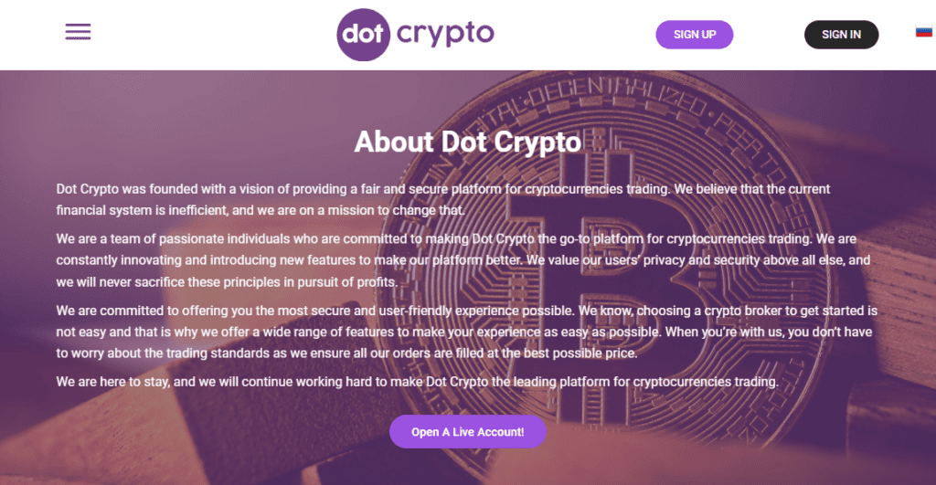 Dot Crypto обзор, проверка на мошенничество, отзывы о платформе