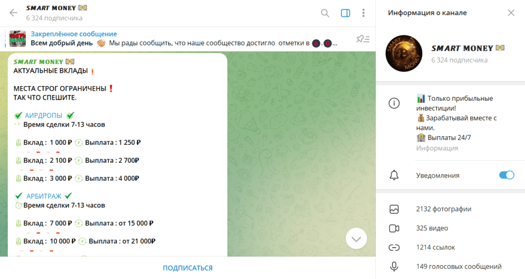 SMART MONEY: проверка телеграм-канала. Отзывы подписчиков