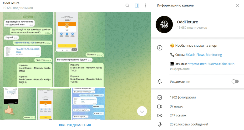 OddFixture: проверка ТГ-канала на честность и отзывы бетторов