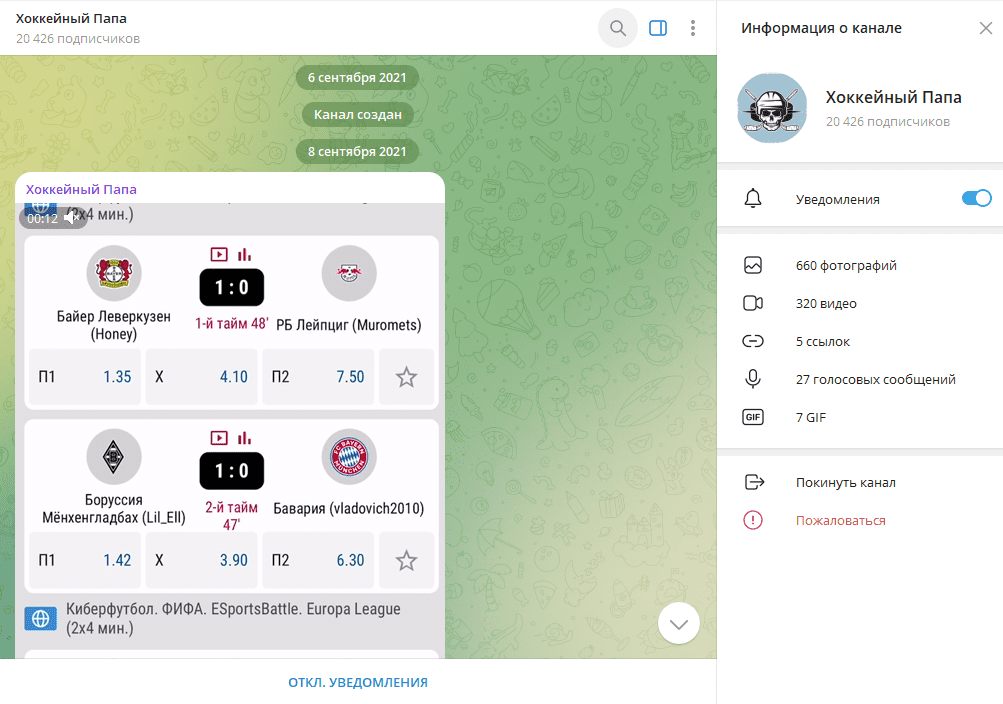 Хоккейный Папа проверка ТГ канала, отзывы подписчиков