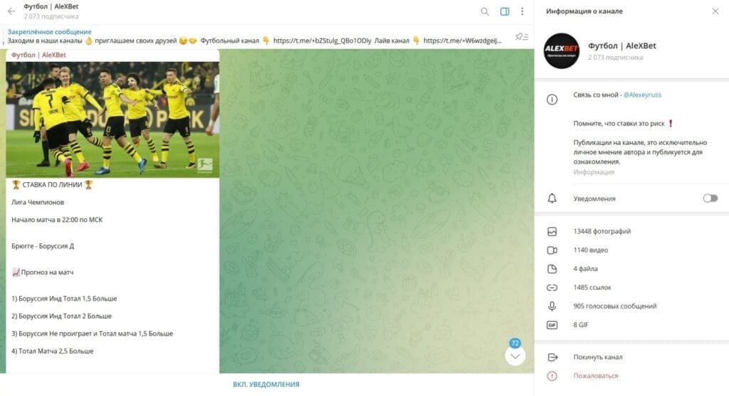 Телеграм Футбол | AleXBet — отзывы подписчиков и проверка на мошенничество