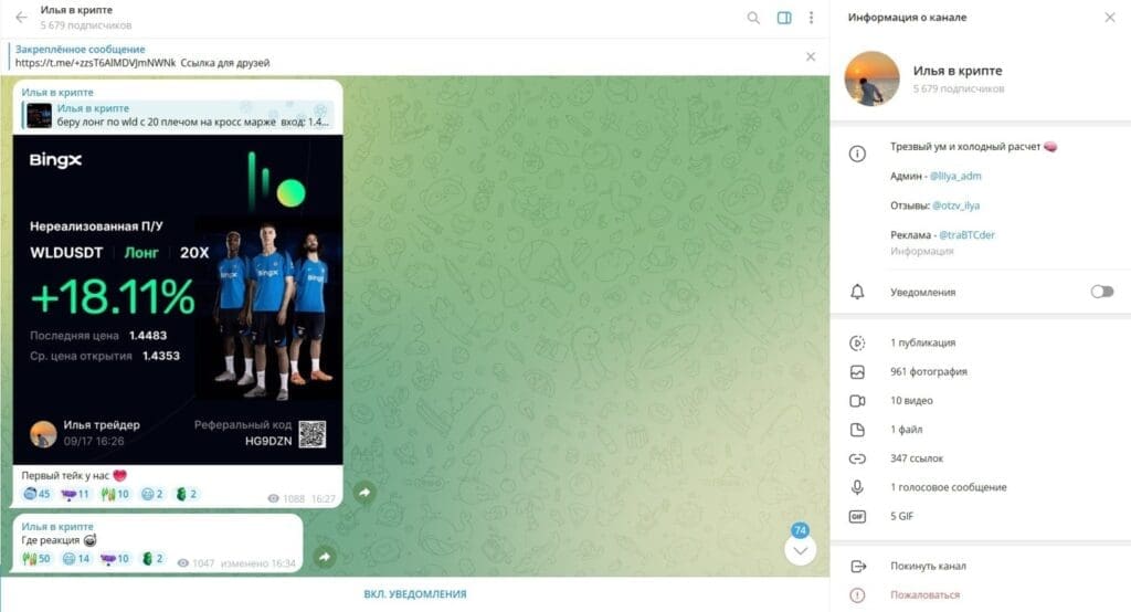 Телеграм Илья в крипте — отзывы клиентов и анализ проекта