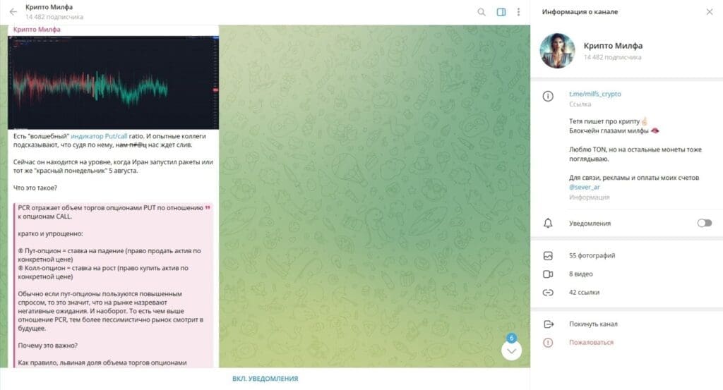 Телеграм канал Крипто Милфа — отзывы и анализ проекта