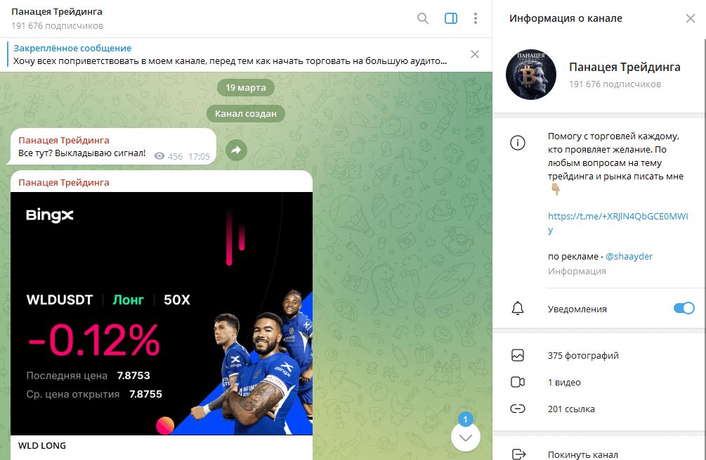 Телеграм канал Панацея Трейдинга обзор, отзывы фолловеров