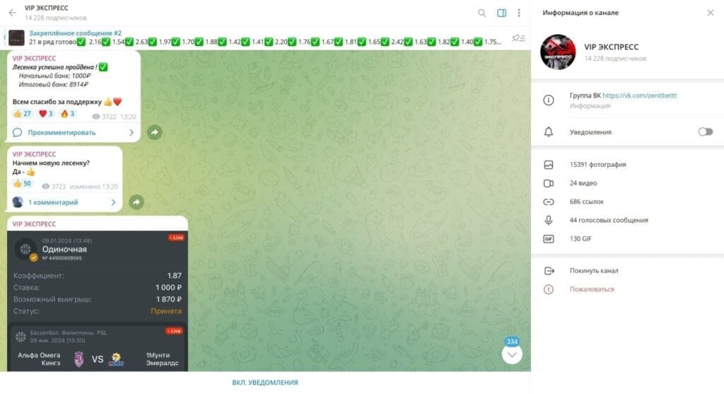 Телеграм канал VIP ЭКСПРЕСС — проверка на честность и реальные отзывы