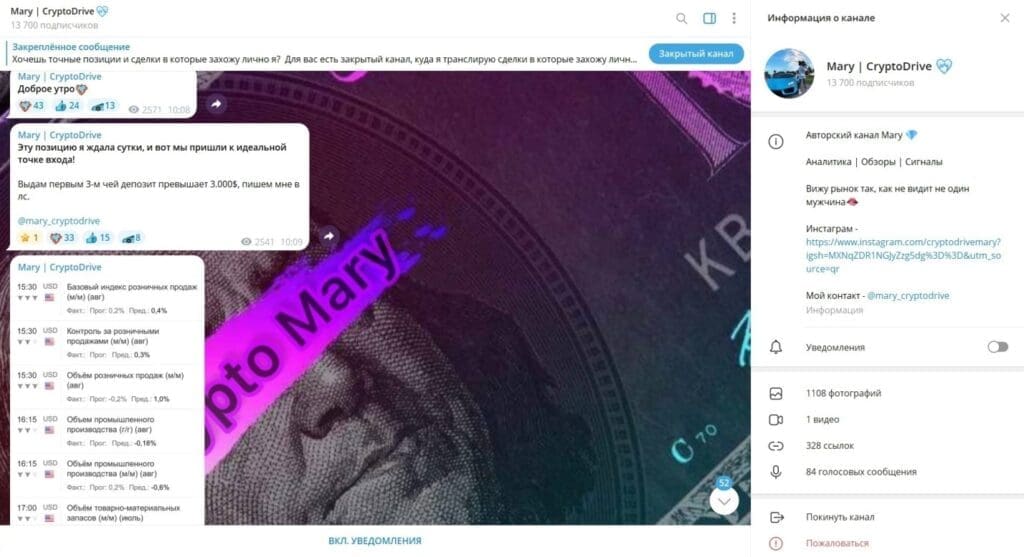 Телеграм Mary | CryptoDrive — отзывы клиентов и детальный анализ лохотрона
