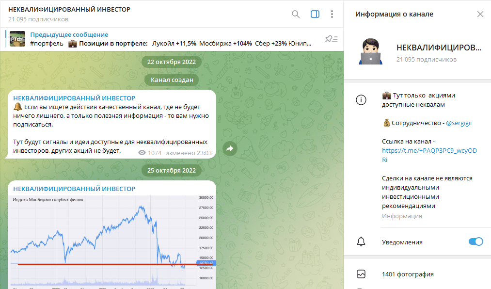 Телеграм канал Неквалифицированный инвестор детальный обзор, отзывы